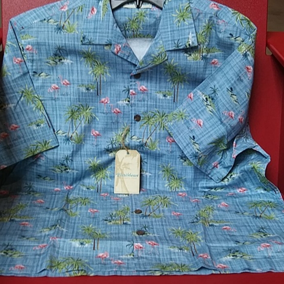 Caribbean Other - Men's Caribbean Short Sleeve Flamingos Shirt